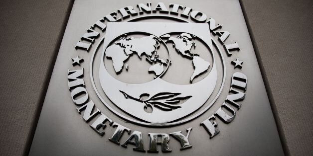The International Monetary Fund logo is pictured at IMF Headquarters September 30, 2016 in Washington, D.C. The IMF will host the 2016 Annual Meetings of the International Monetary Fund and the World Bank Group October 7-9. / AFP / ZACH GIBSON (Photo credit should read ZACH GIBSON/AFP/Getty Images)