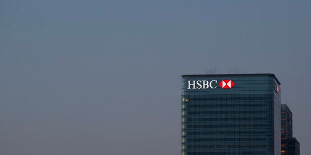 London, United Kingdom - March 21, 2015: The HSBC Bank headquarters in Canary Wharf. The bank has recently been involved in tax evasion scandals.