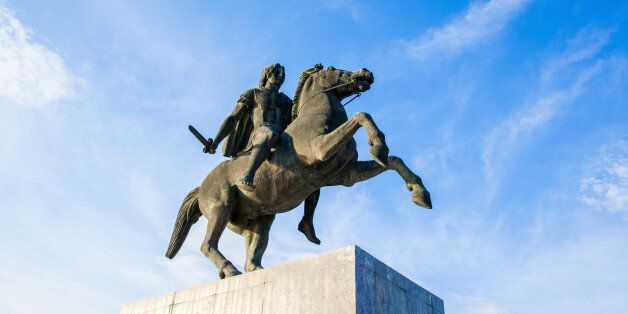 Alexander the Great statue on city square in Thessaloniki, Greece