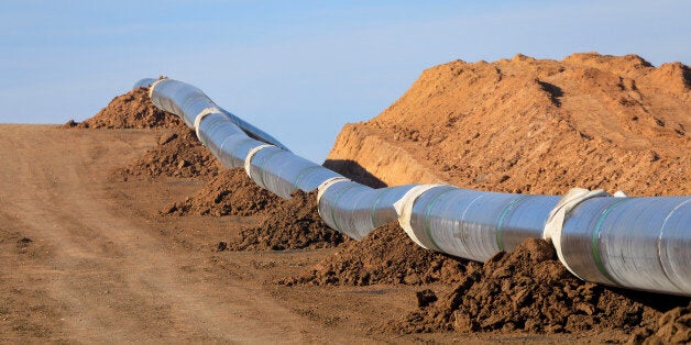 ALEXANDROUPOLI , GREECE - DECEMBER 24: Trans Adriatic Pipeline construction site in Alexandroupoli, near the village of Amphitrite on December 24, 2016 in Alexandroupoli ,Greece. Trans Adriatic Pipeline construction near the village of Amphitrite on the pipelineâs 40th km, out of the approximately 550 km traversing Greek territory. TAPâs longest section, it will start at Kipoi, near the countryâs border with Turkey, and finish at its border with Albania, south-west of Ieropigi. The Trans Adriatic Pipeline (TAP) will connect with the Trans Anatolian Pipeline (TANAP). TAP will be 878 kilometres in length. Its highest point will be 1,800 metres in Albaniaâs mountains, while its lowest will be 820 metres beneath the sea.TAP will transport natural gas from the giant Shah Deniz II field in Azerbaijan to Europe. More than 1,500 people working for the project directly in Greece. (Photo by Athanasios Gioumpasis/Getty Images)