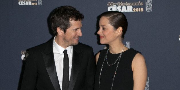 PARIS, FRANCE - FEBRUARY 20: (L-R) Guillaume Canet and Marion Cotillard attend the 'CESARS' Film awards at Theatre du Chatelet on February 20, 2015 in Paris, France. (Photo by Marc Piasecki/WireImage)