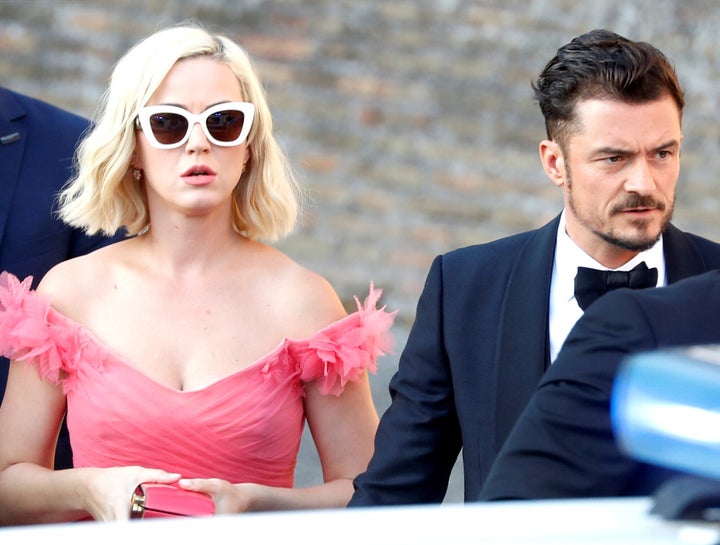 Katy Perry and Orlando Bloom make their entrance. 