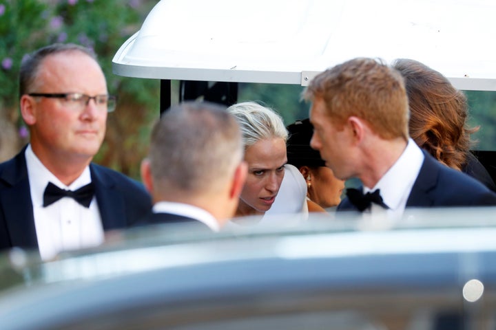 The bride, Misha Nonoo, wearing a white dress.