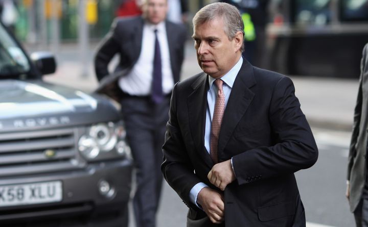 Prince Andrew The Duke of York arrives at the Headquarters of CrossRail in Canary Wharf on March 7, 2011 in London. Prince Andrew has been accused by Virginia Roberts Giuffre of raping her when she was a teenager. 