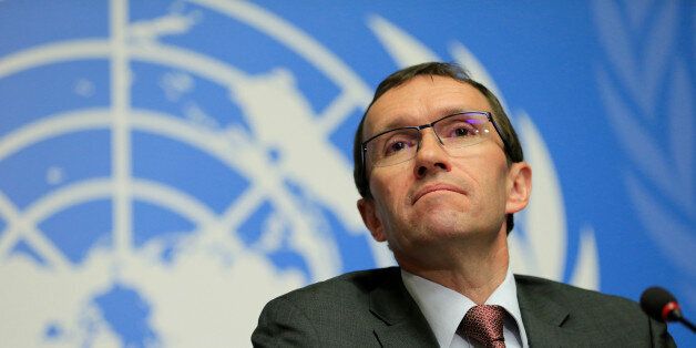 U.N. Special Advisor on Cyprus Espen Barth Eide speaks during a news conference in Geneva, Switzerland January 11, 2017. REUTERS/Pierre Albouy