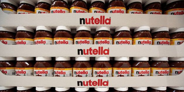 Jars of Nutella chocolate-hazelnut paste are displayed at a Carrefour hypermarket in Nice, France, April 6, 2016. REUTERS/Eric Gaillard