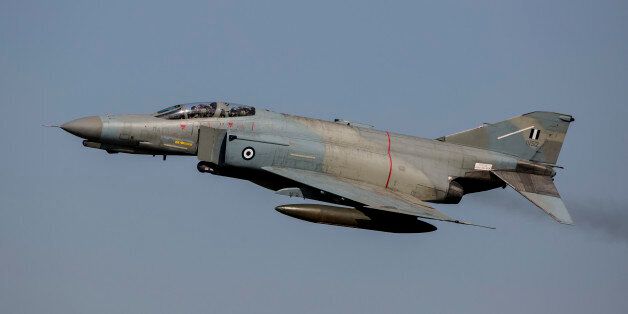 A Hellenic Air Force F-4E Phantom during joint exercise INIOHOS 2016 in Andravida, Greece.