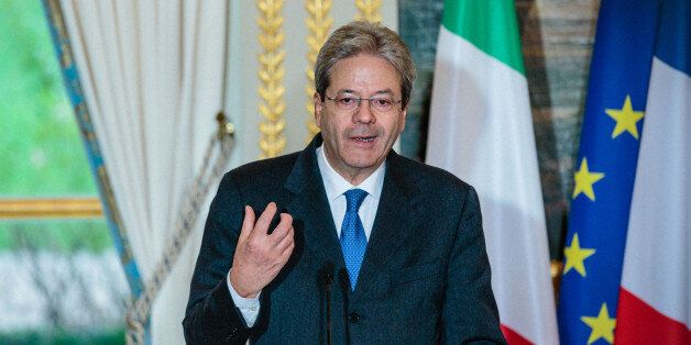 PARIS, FRANCE - JANUARY 10: President of the Council of Ministers of the Italian Republic Paolo Gentiloni is received by French President Francois Hollande (not pictured) during a press conference at the Elysee Palace on January 10, 2017 in Paris, France. The two politicians agreed on the importance of security in the European Union, growth and jobs, with a view to the forthcoming celebration of the 60th anniversary of the founding Treaty of the EU in Rome. (Photo by Aurelien Morissard/IP3/Getty Images)