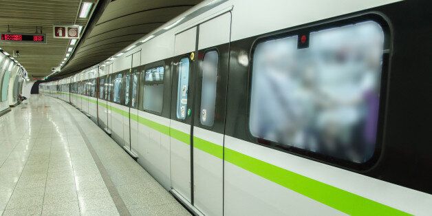 A metro train in Greece