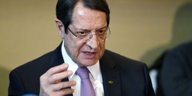 Greek Cypriot President Nicos Anastasiades gives a press conference following UN-sponsored Cyprus peace talks on January 13, 2017 in Geneva. Rival Cypriot leaders have pledged to forge ahead with efforts to reunite the divided island after making 'real progress' at a high-level international conference that wrapped up early on January 13. / AFP / PHILIPPE DESMAZES (Photo credit should read PHILIPPE DESMAZES/AFP/Getty Images)