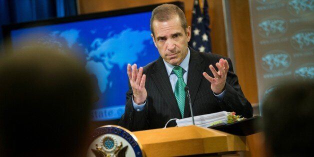 WASHINGTON, USA - FEBRUARY 17: Deputy Spokesperson Mark Toner gives the daily press briefing at the U.S. State Department in Washington, USA on February 17, 2016. (Photo by Samuel Corum/Anadolu Agency/Getty Images)