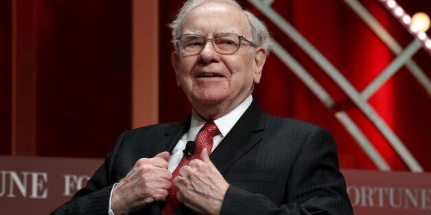 Warren Buffett, chairman and CEO of Berkshire Hathaway, prepares to speak at the Fortune's Most Powerful Women's Summit in Washington October 13, 2015. REUTERS/Kevin Lamarque/File Photo