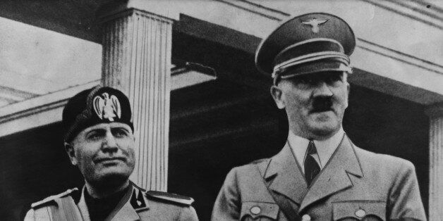 Portrait of Benito Mussolini and Adolf Hitler