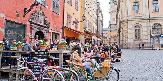 Square in Gamla Stan, Old Town Stockholm, Sweden