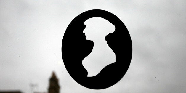 A silhouette of Jane Austen is seen in a window at the Jane Austen Centre in Bath, southern England January 28, 2013. Monday marks the 200th anniversary of the publication of Austen's novel