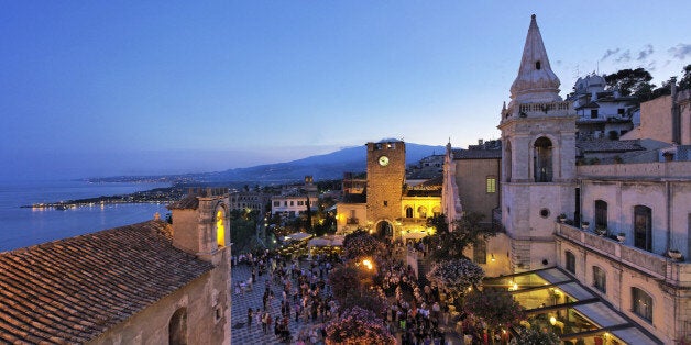 San Salvatore procession, Piazza IX Aprile, Taormina, Sicily, Italy