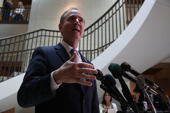 WASHINGTON, DC - SEPTEMBER 19: Committee Chairman Rep. Adam Schiff (D-CA) speaks to members of the media after Intelligence