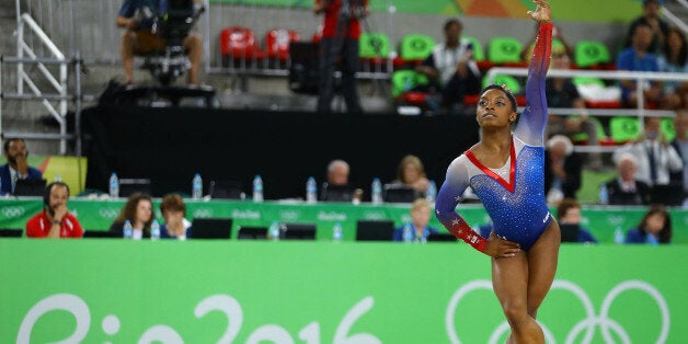 2016 Rio Olympics - Artistic Gymnastics - Final - Women's Floor Final - Rio Olympic Arena - Rio de Janeiro, Brazil - 16/08/2016. Simone Biles (USA) of USA competes. REUTERS/Mike Blake FOR EDITORIAL USE ONLY. NOT FOR SALE FOR MARKETING OR ADVERTISING CAMPAIGNS.