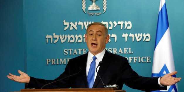 Israeli Prime Minister Benjamin Netanyahu delivers a speech in his office in his Jerusalem office December 28, 2016. REUTERS/Baz Ratner