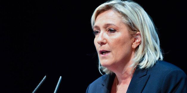 Marine LePen delivers a speech during a meeting called 'Assises du Produire en France' , Reims , 09/09/2016 (Photo by Francois Pauletto /Corbis via Getty Images)