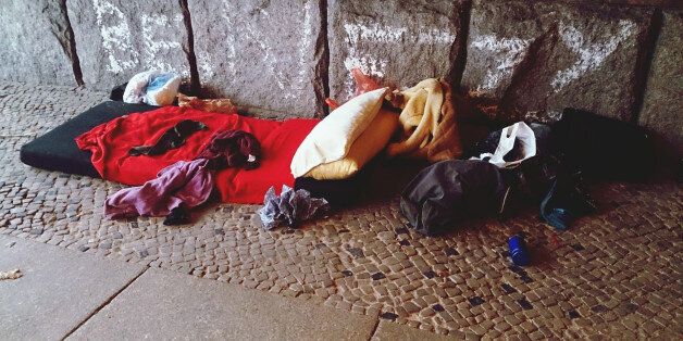 Roadside Mattress With Clothes