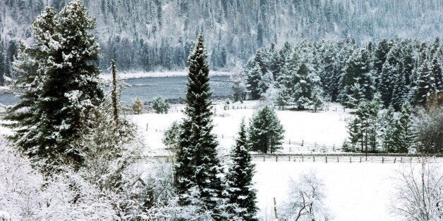 A winter scene in the altai region of russia. (Photo by: Sovfoto/UIG via Getty Images)