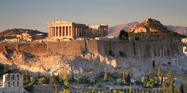 Greece, Athens, View of the Acropolis and the city