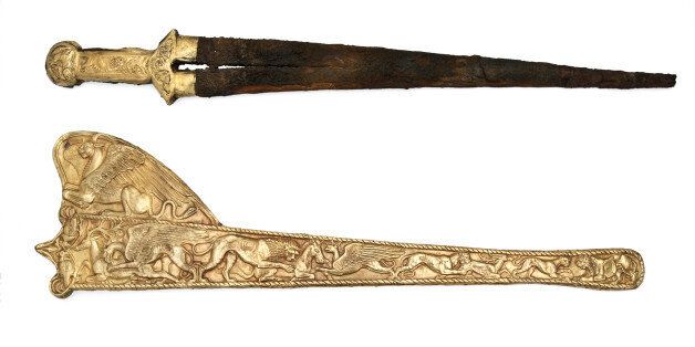 Sword with Sheath, 6th-5th cent. BC. Found in the collection of Ukrainian National Academy of Sciences, Simferopol. Artist : Scythian Art. (Photo by Fine Art Images/Heritage Images/Getty Images)
