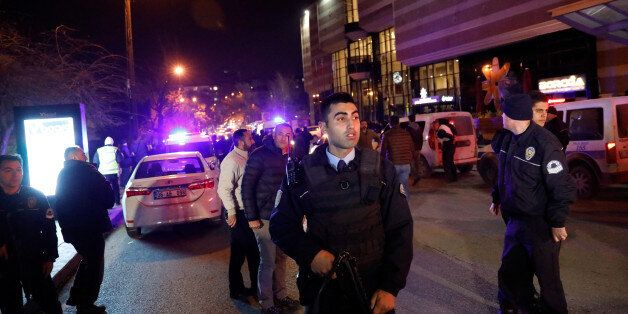 Turkish police secure the area near an art gallery where the Russian Ambassador to Turkey Andrei Karlov was shot, in Ankara, Turkey, December 19, 2016. REUTERS/Umit Bektas
