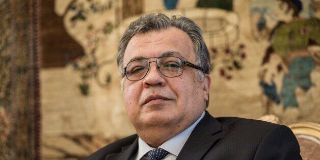 ANKARA, TURKEY - (ARCHIVE) : A file photo dated November 30, 2016 shows Russian Ambassador to Turkey, Andrei Karlov (C) during an exclusive interview in Ankara, Turkey. Russian Ambassador to Turkey Andrei Karlov has been shot multiple times at an exhibition in Ankara on December 19, 2016. Karlov was delivering a speech at the opening ceremony of a photo exhibit when an armed assailant opened fire on him. The envoy was seriously wounded and was taken to hospital immediately. (Photo by Ali Balikci/Anadolu Agency/Getty Images)