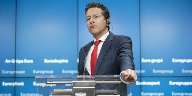Jeroen Dijsselbloem, Dutch finance minister and head of the group of euro-area finance ministers, speaks during a news conference following a Eurogroup meeting of European finance ministers in Brussels, Belgium, on Monday, Dec. 5, 2016. Since Greece's debt triggered a wave of shocks that spooked investors in Europe more than six years ago, EU governments -- led by Angela Merkel's Germany, the bloc's largest economy -- have been pursuing an austerity-first agenda; not only raising taxes, slashing spending and striving to narrow deficits themselves but demanding other nations do likewise. Photographer: Jasper Juinen/Bloomberg via Getty Images