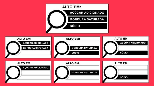 Lupas na parte da frente vão mostrar alto teor de ingredientes não saudáveis em