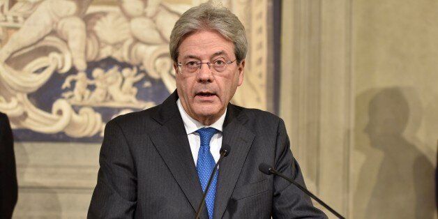 ROME, ITALY - DECEMBER 11: Italian Foreign Minister Paolo Gentiloni holds a press conference after a meeting with Italian President Sergio Mattarella at the Quirinale presidential palace in Rome, Italy on December 11, 2016. Gentiloni was asked to form a new government after Premier Matteo Renzi resigned following a defeat in the constitutional referendum held on December 4. (Photo by Alvaro Padilla Bengoa/Anadolu Agency/Getty Images)