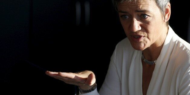 European Competition Commissioner Margrethe Vestager speaks during an interview with Reuters at the EU Commission headquarters in Brussels, Belgium, October 9, 2015. REUTERS/Francois Lenoir