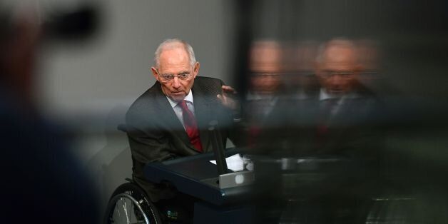 German Finance Minister Wolfgang Schaeuble gives a speech during a session at the Bundestag (lower house of parliament) in Berlin on November 25, 2016, during a week of budget debate. / AFP / TOBIAS SCHWARZ (Photo credit should read TOBIAS SCHWARZ/AFP/Getty Images)