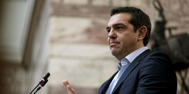Greek Prime Minister Alexis Tsipras addresses his lawmakers during a ruling Syriza party parliamentary group session in Athens, Greece, November 23, 2016. REUTERS/Michalis Karagiannis