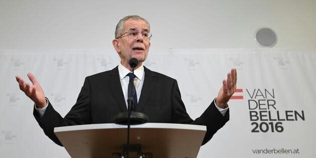 Austrian Presidential candidate Alexander Van der Bellen makes a press statement in Vienna on December 4, 2016. Austrian far-right candidate Norbert Hofer on Sunday congratulated his opponent in presidential elections after projections indicated that he had lost. / AFP / APA / HELMUT FOHRINGER / Austria OUT (Photo credit should read HELMUT FOHRINGER/AFP/Getty Images)