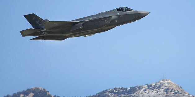 A Lockheed Martin Corp. F-35A jet flies during a training mission in Hill Air Force Base, Utah, U.S., on Friday, Oct. 21, 2016. Lockheed Martin Corp.'s accelerating revenue growth outlook is boosted by its recent portfolio moves, which are enabling the world's largest defense contractor to better capitalize on higher foreign demand. Rising F-35 production is a key driver, as deliveries are to double by 2019 vs. current levels. Photographer: George Frey/Bloomberg via Getty Images
