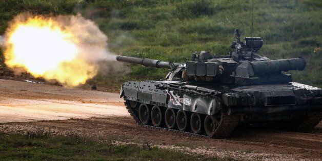 MOSCOW REGION, RUSSIA - SEPTEMBER 9, 2016: The T-80U main battle tank pictured during a demonstration of military machinery and equipment at Alabino Firing Range as part of the Army-2016 international military-technical forum. Sergei Bobylev/Russian Defence Ministry Press Office/TASS (Photo by Sergei Bobylev\TASS via Getty Images)