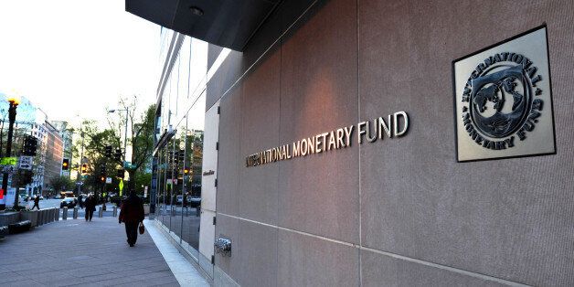 The International Monetary Fund (IMF) building sign is viewed on April 5, 2016 in Washington, DC.This years Spring Meetings events will take place in Washington, DC, April 12-17, 2016. Thousands of government officials, journalists, civil society organizations, and participants from the academia and private sectors, gather in Washington DC for the Spring Meetings of the International Monetary Fund and the World Bank Group. / AFP / Karen BLEIER (Photo credit should read KAREN BLEIER/AFP/Getty Images)