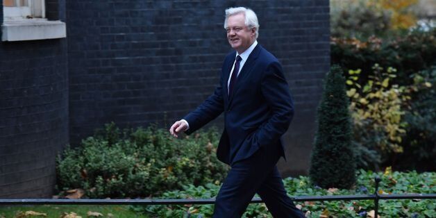 British Secretary of State for Exiting the European Union (Brexit Minister) David Davis arrives to attend the weekly cabinet meeting at 10 Downing Street in London on November 23, 2016.Britain today delivers a first budget since the Brexit referendum, with government hopes of trimming austerity hampered by financial uncertainty surrounding the country's EU exit strategy. / AFP / BEN STANSALL (Photo credit should read BEN STANSALL/AFP/Getty Images)