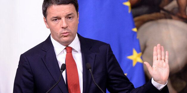 ROME, ITALY - NOVEMBER 28: Prime Minister Matteo Renzi speaks during the Budget Law Press Conference on November 28, 2016 in Rome, Italy. (Photo by Simona Granati/Corbis via Getty Images)