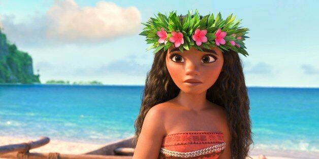 This image released by Disney shows Moana, voiced by Auli'i Cravalho, in a scene from the animated film,