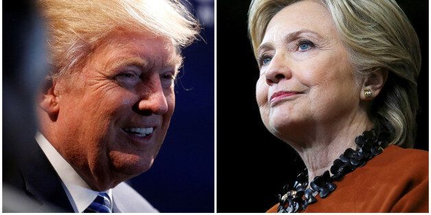 A combination photo shows U.S. Republican presidential nominee Donald Trump (L) at a campaign event in Charlotte, North Carolina, U.S. on October 26, 2016 and U.S. Democratic presidential candidate Hillary Clinton during a campaign rally in Winston-Salem, North Carolina, U.S. on October 27, 2016. To match Insight USA-ELECTION/NORTHCAROLINA REUTERS/Carlo Allegri (L)/Carlos Barria (R)/File Photos