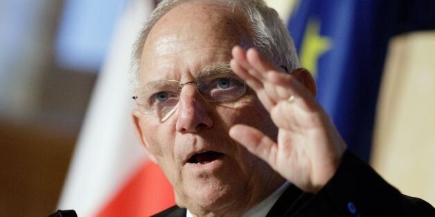 German Finance Minister Wolfgang Schaeuble gestures during his speech after receiving the Leopold Kunschak-Award in Vienna, on November 17, 2016. / AFP / APA / GEORG HOCHMUTH / Austria OUT (Photo credit should read GEORG HOCHMUTH/AFP/Getty Images)
