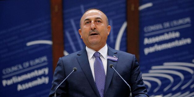 Turkey's Foreign Minister Mevlut Cavusoglu addresses the Parliamentary Assembly of the Council of Europe in Strasbourg, France, October 12, 2016. REUTERS/Vincent Kessler