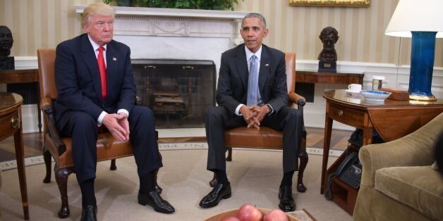 US President Barack Obama meets with President-elect Donald Trump to update him on transition planning in the Oval Office at the White House on November 10, 2016 in Washington,DC. / AFP / JIM WATSON (Photo credit should read JIM WATSON/AFP/Getty Images)