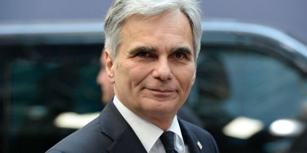 Austria's Chancellor Werner Faymann arrives for the European Union summit in Brussels on March 17, 2016, where 28 EU leaders will discuss the ongoing refugee crisis. AFP PHOTO / THIERRY CHARLIER / AFP / THIERRY CHARLIER (Photo credit should read THIERRY CHARLIER/AFP/Getty Images)