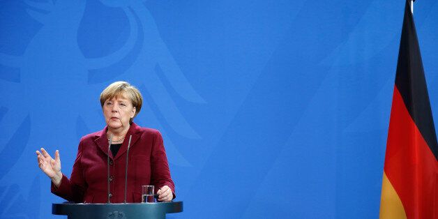 German Chancellor Angela Merkel speaks during a joint news conference with Spain's Prime Minister Mariano Rajoy at the chancellery in Berlin, Germany, November 18, 2016. REUTERS/Fabrizio Bensch