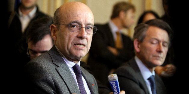 Newly appointed French Foreign Minister and French mayor of Bordeaux Alain Juppe, during a press conference at the City Hall of Bordeaux, southwestern France, Monday, Feb. 28, 2011. French President Nicolas Sarkozy named former prime minister Alain Juppe as his new foreign minister on Sunday, after Michele Alliot Marie who has been roundly criticized for her ties to Tunisia's ousted regime, resigned. (AP Photo/Bob Edme)